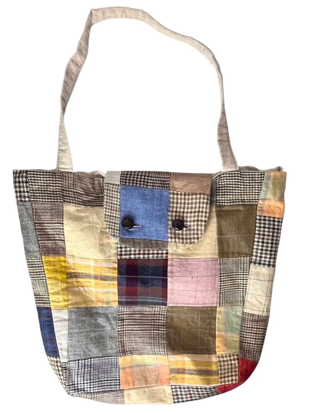 Hanna Hats of Donegal Handcrafted Patchwork Pure Irish Linen Tote Shoulder Bag